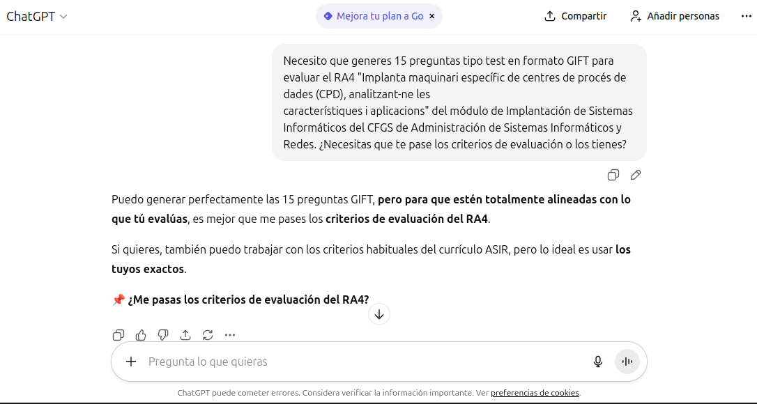 Genera preguntas para el RA 4