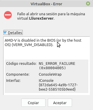 BIOS no configurada