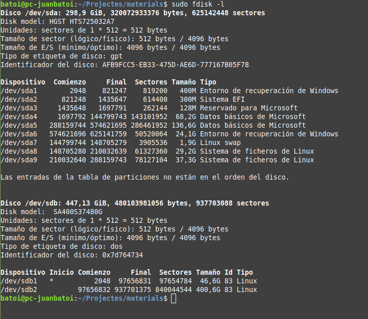 Comando fdisk