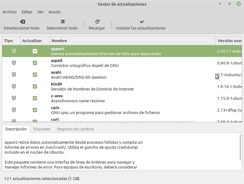 Gestor de actualizaciones