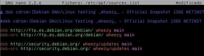 sources.list en Debian