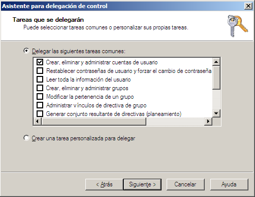 Delegar control