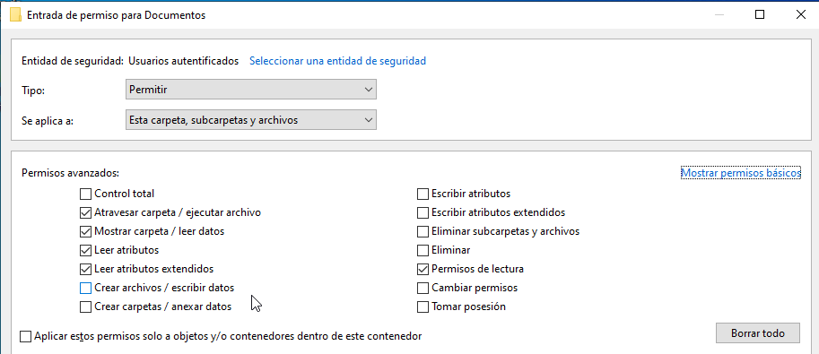 Permisos NTFS avanzados