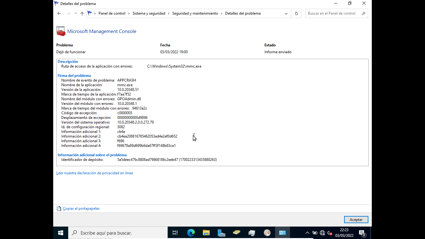 Informes de problemas
