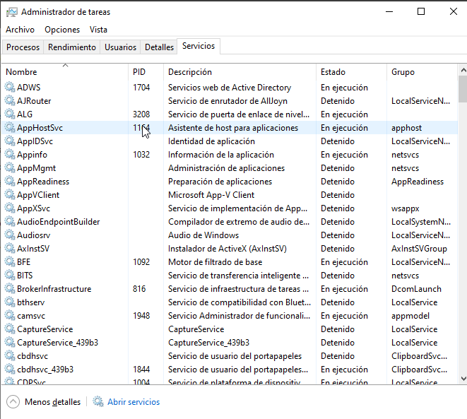 Administrador de Tareas - Servicios